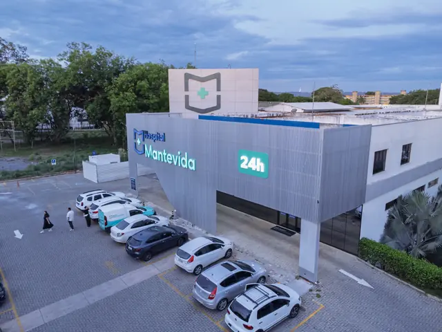 Fachada do Hospital Mantevida com a identidade 24h